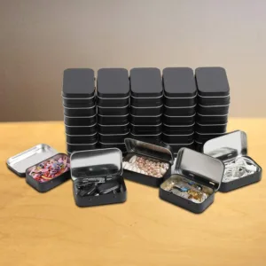 46ecae29003318750e28a662b3144546 Metal Rectangular Hinged Tins - Pack of 40