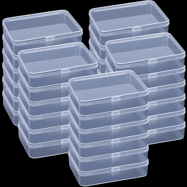 5cdbfd967a7685e3aee5387de4485c2f 30 Pcs Small Clear Plastic Beads Storage