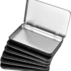 6Pcs Metal Rectangular Hinged Tin Boxes
