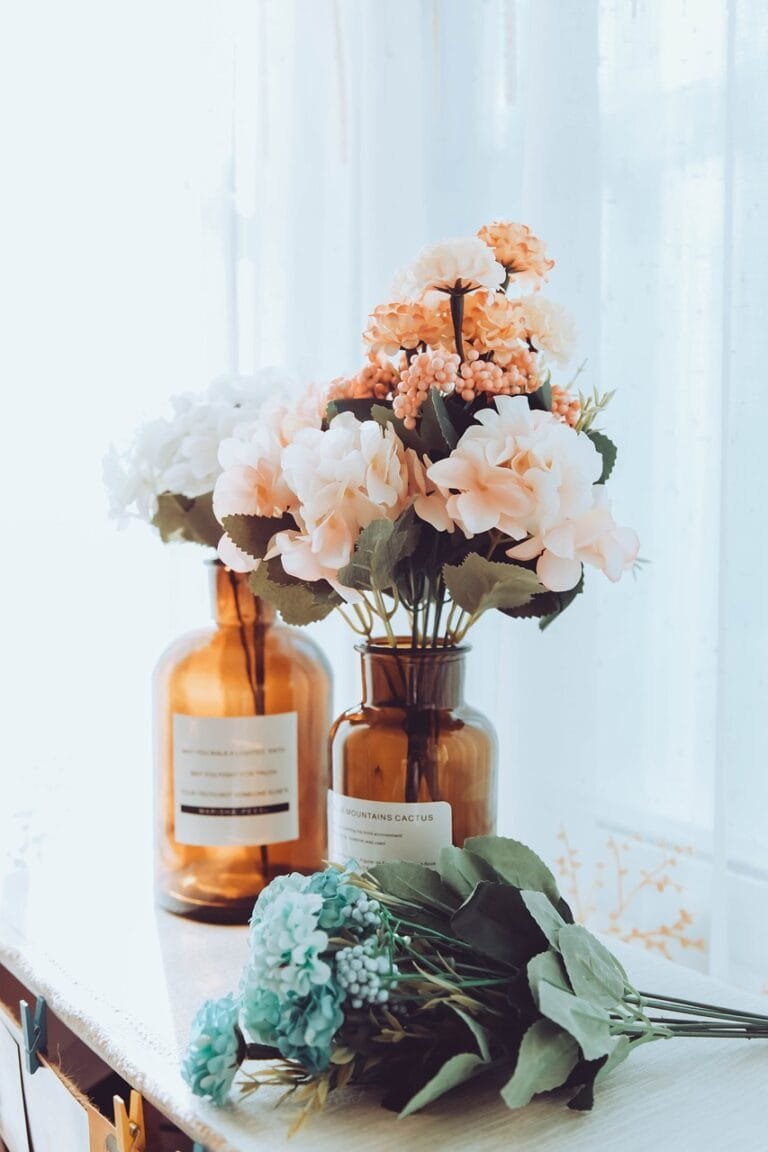 flowers, artificial flowers, vase