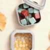 LJY Empty 4-Ounce Square Silver Metal Tins with Clear Window for Candle Making,Gifts & Treasures (9 Pack) (Silver, 2.56"x2.56"x1.5")