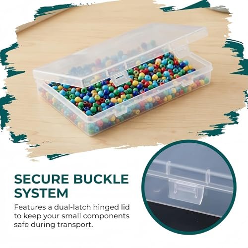 LJY 6 Pieces Rectangular Empty Mini Clear Plastic Organizer Storage Box Containers with Hinged Lids (7.1 x 4.3 x 1.2 inch, Transparent)