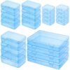 LJY 24-Piece Multi-Size Plastic Storage Containers with Lids, Small Craft Organizers for Beads, Diamond Art,Small Parts,Jewelry and Hardware, Stackable Hinged Box Set (Blue)