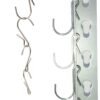 LJY 50 Pieces Clip Type Pot Rack Hanging Grid Hooks S Shaped Metal Hangers with Plastic Storage Box for Kitchen Bedroom Office Wire Shelving Pegboard