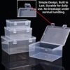 LJY 8-Piece Large Storage Container Set, Clear Plastic Organizer Boxes with Hinged Lids, 4 Assorted Sizes for Crafts, Hardware, Nail Art Accessories, and Beads, Stackable Nesting Bins
