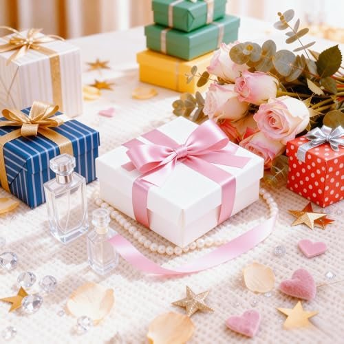 LJY Multicolour Ribbon 0.59 in x 24 Yards, Baby Blue Satin Fabric Silk Ribbon for Gift Wrapping,Floral Bouquets, Wreaths,DIY Handicrafts,Sewing Projects, Wedding Party (Sakura Pink, 0.59"/24 Yards)