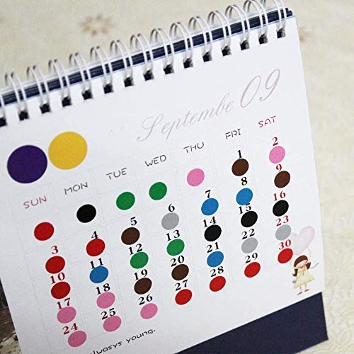 LJY 10mm Round Dot Stickers Color Coding Labels, 12 Different Assorted Colors Dot Labels, 12 Sheets (12 Color/1980 Pcs, 0.4"/10mm)