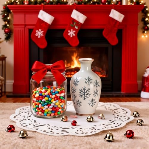LJY 120 Pieces White Lace Round Paper Doilies Cake Packaging Pads Wedding Tableware Decoration (8.5 Inch)