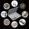 LJY 16 Grid Bead Storage Box -Modular Square Plastic Boxes For Nestable And Individual Use,Suitable For Jewelry,Earrings,Rings,Diamonds,Hardware,Fishing,Rhinestone Organizer, Portable Plastic Box