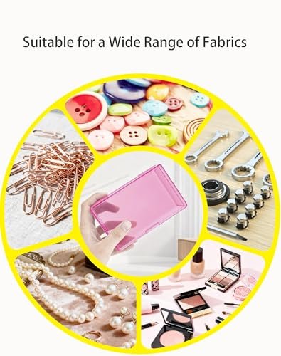 LJY 12 Pieces Rectangular Empty Mini Clear Plastic Organizer Storage Box Containers with Hinged Lids (5.3 x 3.1 x 1.2 inch, Pink)