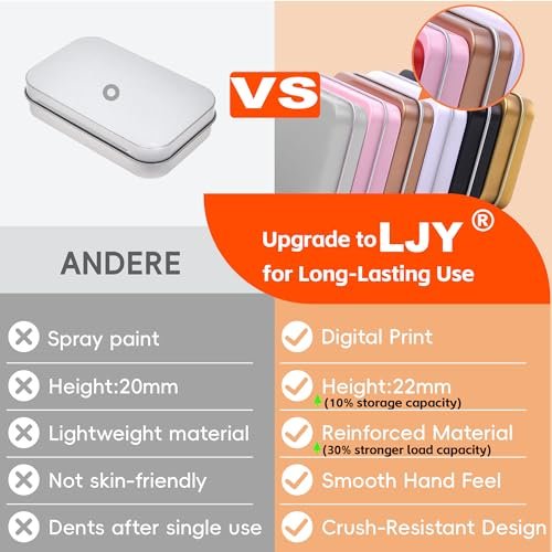 LJY 6 Pack Rectangular Metal Hinged Tin Boxes, 3.7 x 2.4 x 0.9 in Colorful,Small Metal Storage Containers in Mixed Colors for DIY Organization and Small Parts Storage
