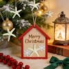 LJY Resin Starfish Hanging Decor - 6x6cm Nautical Coastal Ornament for Beach Theme Bedroom, Bathroom, Wall & Wreath Decoration (2.36x2.36x0.31in)