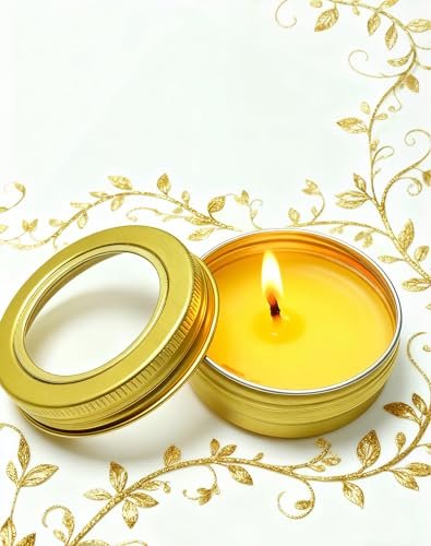 LJY 28 Pack 1 oz Aluminum Tins with Gold Clear Lids - See-Through Luxury Empty Containers for Wax Melts, Cosmetics, DIY Crafts & Display Storage,Refillable Does Not Rust