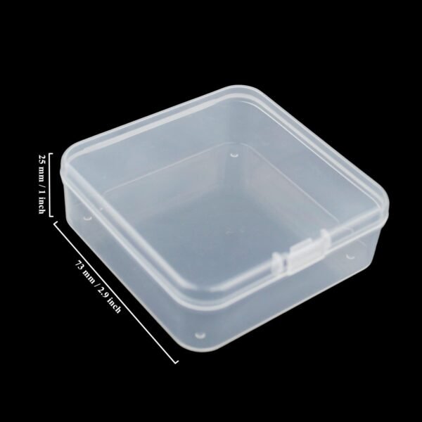 LJY 23 Pieces Square Mini Clear Plastic Storage Containers Box Case with Lids for Small Items and Other Craft Projects (2.9 x 2.9 x 1 inch, Transparent)
