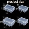 LJY 8-Piece Large Storage Container Set, Clear Plastic Organizer Boxes with Hinged Lids, 4 Assorted Sizes for Crafts, Hardware, Nail Art Accessories, and Beads, Stackable Nesting Bins