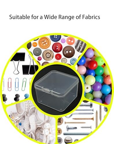 LJY 60 Pieces Square Mini Clear Plastic Storage Containers Box Case with Lids for Small Items and Other Craft Projects (Transparent, 2.1 x 2.1 x 1.4 inch)