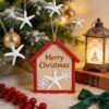 LJY Resin Starfish Ornaments with Hanging Rope - 6x6cm Ocean Beach Decor for DIY Craft,Christmas Tree, Wreath, Party & Home Decoration,Fish Tank Aquarium Decor,Nautical Party(2.36x2.36x0.31in) White