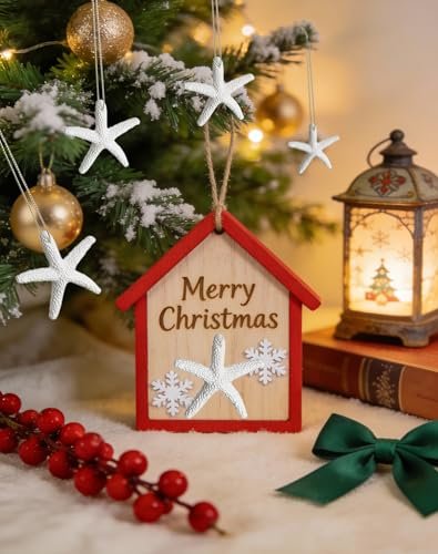 LJY Resin Starfish Ornaments with Hanging Rope - 6x6cm Ocean Beach Decor for DIY Craft,Christmas Tree, Wreath, Party & Home Decoration,Fish Tank Aquarium Decor,Nautical Party(2.36x2.36x0.31in) White