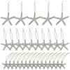 LJY Resin Starfish Ornaments with Hanging Rope - 6x6cm Ocean Beach Decor for DIY Craft,Christmas Tree, Wreath, Party & Home Decoration,Fish Tank Aquarium Decor,Nautical Party(2.36x2.36x0.31in) White