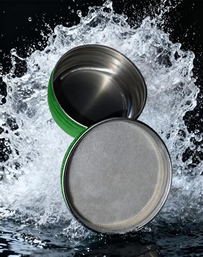 LJY 28 Pack 1 oz Waterproof Green Aluminum Tins with Lids - Empty Refillable Round Metal Containers for Wax Melts, Lip Balm, Cosmetics, DIY Crafts & Storage Refillable Does Not Rust