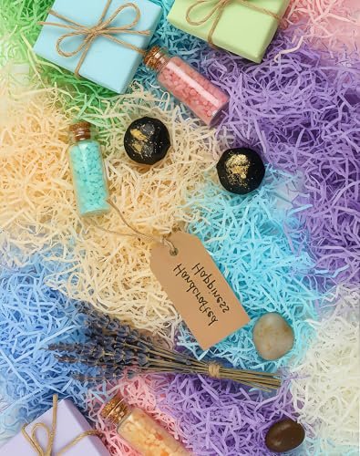 LJY 0.7LB Multicolored Raffia Paper Shreds & Strands Shredded Crinkle Confetti for DIY Gift Wrapping & Basket Filling