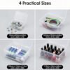 LJY 8-Piece Large Storage Container Set, Clear Plastic Organizer Boxes with Hinged Lids, 4 Assorted Sizes for Crafts, Hardware, Nail Art Accessories, and Beads, Stackable Nesting Bins