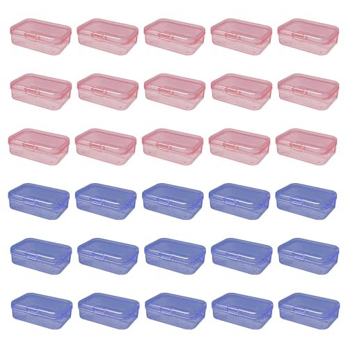LJY 12-Pack Square Plastic Storage Boxes, 3.7x3.7x1.4in Clear Small Organizer Containers with Lids, Stackable Jewelry Bead Hardware Craft Office Supply Organizer Plastic Case