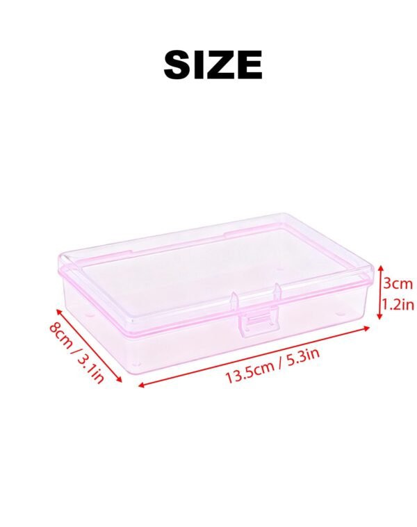 LJY 12 Pieces Rectangular Empty Mini Clear Plastic Organizer Storage Box Containers with Hinged Lids (5.3 x 3.1 x 1.2 inch, Pink)
