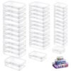 LJY 36 Pieces Mixed Sizes Rectangular Empty Mini Plastic Storage Containers with Lids for Small Items and Other Craft Projects (Clear)