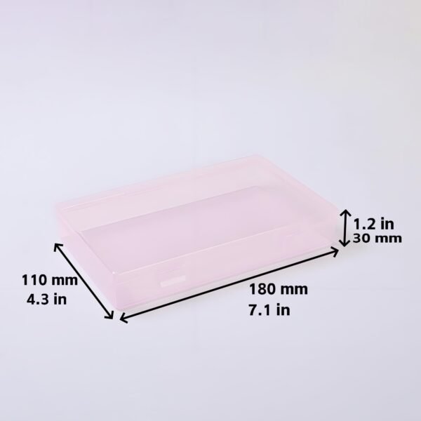 LJY 6 Pieces Rectangular Empty Mini Plastic Organizer Storage Box Containers with Hinged Lids (7.1 x 4.3 x 1.2 inch, Pink)