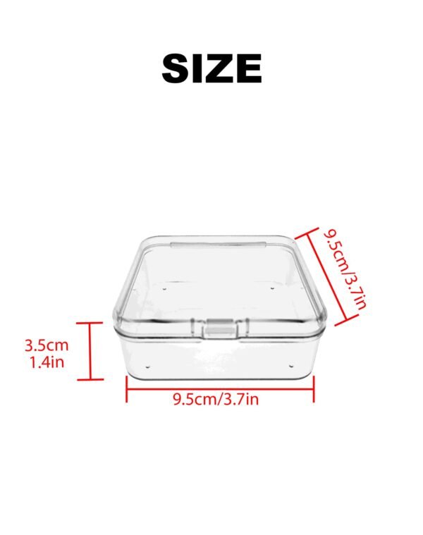 LJY 12-Pack Square Plastic Storage Boxes, 3.7x3.7x1.4in Clear Small Organizer Containers with Lids, Stackable Jewelry Bead Hardware Craft Office Supply Organizer Plastic Case