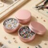 LJY 28 Pack Rose Gold 1 oz Aluminum Tins with Lids - Elegant Empty Cosmetic Jars for DIY Lip Balm, Wax Melts, Wedding Favors, Creams & Luxury Gift Packaging,Refillable Does Not Rust