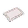 LJY 100 Pieces Off-White Lace Rectangle Paper Doilies Cake Packaging Pads Wedding Tableware Decoration (8" x 12")