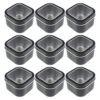 LJY Empty 4-Ounce Square Silver Metal Tins with Clear Window for Candle Making, Candies, Gifts & Treasures (9 Pack) (Black, 2.56"x2.56"x1.5")