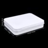 LJY 22 Pack Empty Rectangular Metal Storage Organizer Tins with Hinged Lids for Small Items and Other Craft Projects, 4.5 x 3.3 x 0.9 inch (White)