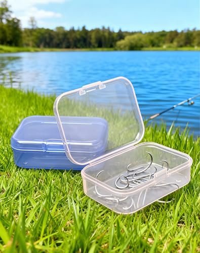 LJY 30-Pack Small Plastic Storage Boxes, 2.6×1.8×0.8 in, Organizer Containers with Lids, 15 Pink + 15 Blue for Beads, Jewelry, Crafts, Small Parts Collection