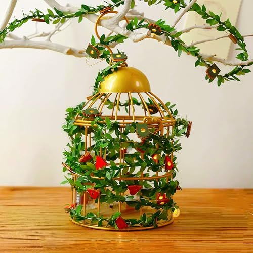 LJY 32.8 Yards Artificial Ivy Garland Foliage Green Leaves Fake Vine for Wedding Party Ceremony DIY Headbands