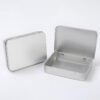 LJY 12-Pack Rectangular Metal Empty Tins, Mini Storage Organizer Boxes with Secure Hinged Lids, Suitable for Crafts, Jewelry, Beads, Office Supplies DIY, Blank Containers 4.5x3.3x0.9 Inch (Silver)