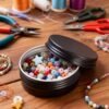LJY Black Aluminum Tins with Screw Lids, 1 oz Small Metal Containers, 28 Pack Refillable Tin for Cosmetics, Grooming Products, Organization, DIY Storage