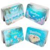 LJY 12 Pack Thank You Image Pattern Empty Rectangular Metal Storage Organizer Tins Gift Boxes with Hinged Lids, 4.5 x 3.3 x 0.9 inch