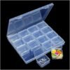 LJY 16 Grid Bead Storage Box -Modular Square Plastic Boxes For Nestable And Individual Use,Suitable For Jewelry,Earrings,Rings,Diamonds,Hardware,Fishing,Rhinestone Organizer, Portable Plastic Box