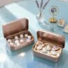 LJY 20-Piece Metal Hinge Tin Box Containers - For Gift Wrapping. Dental Floss Stick - Toothpick Holder and a Sliding-Cover Dental Floss Pick Storage Box (Rose Gold, 20 Pcs 3.7"x2.4"x0.9")