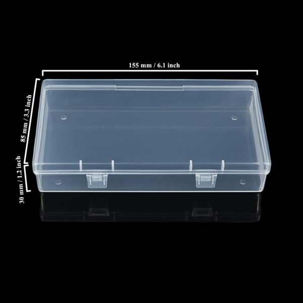 LJY 12 Pieces Rectangular Empty Mini Clear Plastic Organizer Storage Box Containers with Hinged Lids (6.1 x 3.3 x 1.2 inch, Transparent)