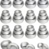 LJY Aluminum Tin Jar Refillable Containers Round Tin Container Bottle for DIY Projects,Gifts,Cosmetic,Cream,Diamond,Balms,Lip Balm (Silver Clear Lids, 48 Pcs 2oz/1oz/0.5oz)