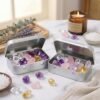 LJY Rectangular Metal Tin Box Set with Hinged & Removable Lids, 9-Pack Silver Small Metal Storage Containers, 1 Large + 8 Small Boxes for DIY Organization, Crafts, Small Parts Storage