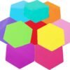 LJY 10 Pieces Hexagon Shaped Colorful Stickers Dry Erase Board Marker Removable Vinyl Dot Teachers Classroom Table Wall Decal