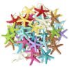 LJY 40 Pieces 2.3 Inches Resin Pencil Finger Starfish with Rope for Christmas Tree Hanging Ornaments Beach Theme Wedding Home Decor & DIY Craft Project, 10 Colors
