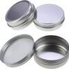 LJY 24 Pieces Round Aluminum Cans Screw Lid Metal Tins Jars Empty Slip Slide Containers (2 oz)
