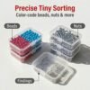 LJY 38-Piece Clear Plastic Storage Organizer Set - 2 Large Deep Bins & 36 Small Rectangular Boxes for Beads, Diamond Art Accessories, Hardware Screws & Jewelry Findings
