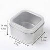 LJY Empty 4-Ounce Square Silver Metal Tins with Clear Window for Candle Making,Gifts & Treasures (9 Pack) (Silver, 2.56"x2.56"x1.5")